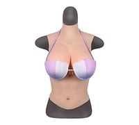 JuZi Store Silicone Breast Forms, Realistic Fake Boobs Female Mastectomy Breast Prosthesis for Cosplay Crossdresser Transgender, Half Length Design, Cotton Filler (Color : White Skin, Size : C cup)