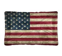 JUZIHAI American Flag Dog Bed Mat Dog Crate Pad Pet Mats Cat Beds with Non-Slip Bottom Washable Soft Fluffy Kennel Beds Floor Dog Mat for Small, Medium, Large Dogs