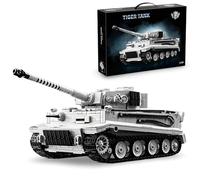 JVAVNE Army Heavy Tank Building Blocks Kits, 1:28 Tiger Tank No.S04 Building Sets, WW2 Germany Military Vehicle Bricks Model Toys, Gifts for Military Fans, 1628 PCS