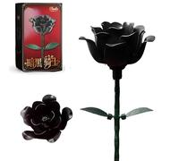 JVAVNE Black Rose Flower Building Blocks Kit, Rose Flower Bouquet Building Set for Women, Artificial Botanical Collection Bricks Model, Gift for Valentines Birthday