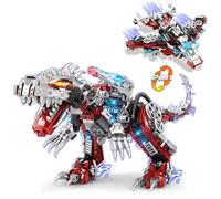 JVAVNE Dinosaurs Building Blocks Kits, STEM 2 in1 Dinosaurs Aircraft Transforming Building Bricks Sets, Mechanical Dinosaur Mech Model Toys, Gifts for Adults and Kids, 422 PCS