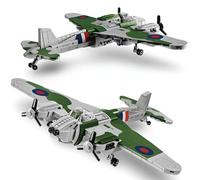 JVAVNE Fighter Aircraft Building Blocks Kits, 526 PCS Mosquito Bomber Fighter Building Blocks Sets, Collectible Display Airplane Bricks Model, for Teens and Adults