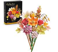JVAVNE Flower Bouquet Building Blocks Set, 813 PCS Flower Bouquet Building Kits, Artificial Flowers Model Bricks Toys for Women, Gift for Valentines Mother‘s Day