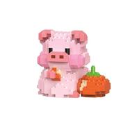 JVAVNE Greedy Pig Mini Building Blocks Set, Pig Cute Animals Mini Building Toy Bricks Kit, Piggy Micro Building Blocks Set for Adults Children Boys Girls, Creative Decor Gift Idea, 288PCS