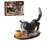 JVAVNE Ideas Cat Building Blocks Set, Cute Cow Kitten with Fish Bone Pet Treats Toy for Animals Cat Lover, Compatible with Leg Collectible Building Model Kit, Home Décor Toy for Kids Adults 1200PCS