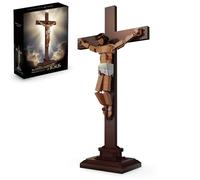 JVAVNE Jesus and Cross Building Blocks, 588 Pieces Jesus Figures Clamping Blocks, Creative Christian Figure Model Building Kit, Toy, Gift for Adults