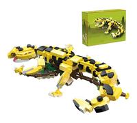 JVAVNE Leopard Gecko Animals Building Blocks Set, 370 PCS Reptile Lizard Building Kits, Animals Botanical Collection Bricks Toys, Gifts for Adult and Kids
