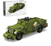 JVAVNE M3A1 Scout Car Building Block Kits, 1:35 Army Heavy Tank Building Blocks Set, WW2 Germany Military Toys Brick Model, Gifts for Military Fans, 300 PCS