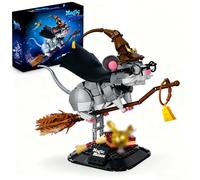 JVAVNE Magic Mouse Building Set, 676 PCS Animal Building Set with Broom & Hat, Fantasy Animal Bricks Model, Magic Mouse Collectible Toy, Home Office Decor Gifts for Movie Fans