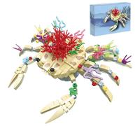 JVAVNE Marine Animal Building Blocks Set, 441 PCS Water Grass Flowers Ocean Crab Building Kits, Animals Botanical Collection Bricks Toys, Gifts for Adult and Kids