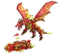 JVAVNE Mechanical Dragon Building Block Set, 2 in 1 Transforming Flame Dragon Building Kit, Transforming Mech Robot Bricks Model, STEM Animal Mecha Bricks Toy, Gift for Adults and Fans, 1414 PCS