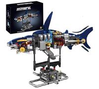 JVAVNE Mechanical Shark Building Blocks Sets, 631 PCS Shark Deep Sea Animal Building Blocks Kits, STEM Marine Organisms Model Toys, Gifts for Adults and Kids