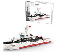 JVAVNE Military Battleship Building Block Set, 380 PCS Minesweeper Building Blocks Toys, Bismarck Class Battleship Bricks Model, Gift for Boys and Adults