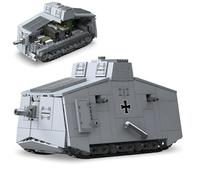 JVAVNE Military Tank Building Blocks Kits, 920 PCS A7V Heavy Tank Building Set, Army Tanks Bricks Toy, WW2 Germany Military Vehicle Model Toys, Gifts for Adults