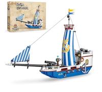 JVAVNE Pirates Ship Building Blocks Kits, 414 PCS Sailboat Model Construction Toys, Medieval Pirates Themed Architecture Bricks Model, Gifts for Kids Boys Girls