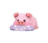 JVAVNE Resting Pig Mini Building Blocks Set, Pig Cute Animals Mini Building Toy Bricks Kit, Piggy Micro Building Blocks Set for Adults Children Boys Girls, Creative Decor Gift Idea, 296PCS