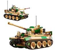 JVAVNE Tiger Tank Building Block Kits, 597 PCS Army Heavy Tank Building Blocks with Pull Back Function, WW2 Germany Military Toys Brick Model, Gifts for Military Fans