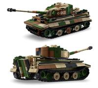 JVAVNE Tiger Tank Building Block Kits, 706 PCS Army Heavy Tank Building Blocks Set, WW2 Germany Military Toys Brick Model, Gifts for Military Fans