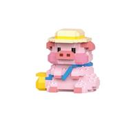 JVAVNE Travel Pig Mini Building Blocks Set, Pig Cute Animals Mini Building Toy Bricks Kit, Piggy Micro Building Blocks Set for Adults Children Boys Girls, Creative Decor Gift Idea, 330PCS