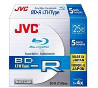 JVC BD-R LTH Blank Blu-ray Discs 25GB 4x Hard Coat 5 Pack Made in Japan New