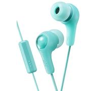 JVC Cool and Comfortable Gumy Plus Earbuds w Mic & Remote, Green (HAFX7MG)
