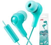 JVC Cool and Comfortable Gumy Plus Earbuds w Mic & Remote, Green (HAFX7MG)