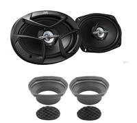 JVC CS-J6930 6x9" 3-Way Coaxial Speakers with Recoil SPB69 Speaker Baffle