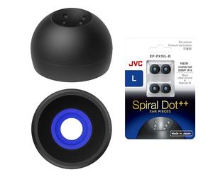 JVC EP-FX10 Spiral Dot Earpieces - Set of (4) Eartips, Sizes Small Through Large, Fits Many JVC Models (Large)