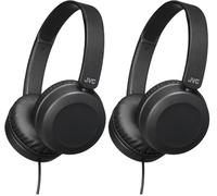 JVC Foldable Lightweight HA-S31M On-Ear Headphones with Built-In Remote, Microphone and Call Handling, Black (Pack of 2)
