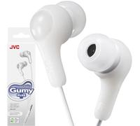 JVC Gumy Earbuds - in Ear Headphones (HA-FX7MWN), Powerful Sound, Comfortable and Secure Fit, Comes with S/M/L Silicone Ear Pieces, 3.3 ft Cord (White)