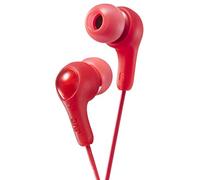JVC Gumy in Ear Earbud Headphones, Powerful Sound, Comfortable and Secure Fit, Silicone Ear Pieces S/M/L - HAFX7R Red