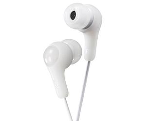 JVC Gumy in Ear Earbud Headphones, Powerful Sound, Comfortable and Secure Fit, Silicone Ear Pieces S/M/L - HAFX7W White