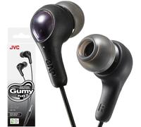 JVC Gumy in Ear Earbud Headphones with Paper Package, Powerful Sound, Comfortable and Secure Fit, Silicone Ear Pieces S/M/L - HAFX7BN (Black)