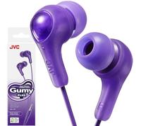 JVC Gumy in Ear Earbud Headphones with Paper Package, Powerful Sound, Comfortable and Secure Fit, Silicone Ear Pieces S/M/L - HAFX7VN (Violet)