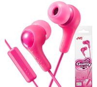 JVC Gumy Plus In Ear Headphones Earphones with Bass Boost, Comfortable Earbuds and Built In Mic and Remote for Call Handling, Pink