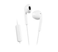 JVC HA-F17M-W Wired In-Ear Earphones with Microphone, White | Clear sound, light build, solid housing and simple design for everyday listening