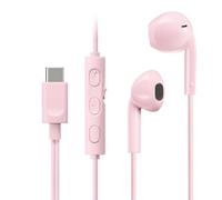JVC HA-FR17UC-P Bud-Type USB-C Earphones with Built-in DAC for Powerful and Crystal Clear Sound, Practical Microphone and 3-Button Remote Control in Extremely Compact Design (Pink)