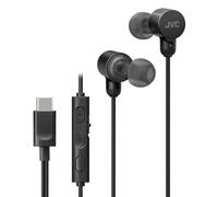 JVC HA-FR29UC-B in Black USB Type C Lightweight Comfortable Wired Headphones, Hi-Res Audio, Microphone & Volume Control, IPX2 Rated, D/A Converter Minimises Noise & Sound Degradation