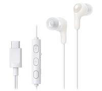 JVC HA-FR9UC-W USB-C in-ear headphones, microphone, 3-button control, White | Compact & lightweight, built-in DAC, 9.2 mm driver, 3-button remote, XS-S-M-L eartips