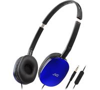 JVC HA-S160M-A-U - Lightweight Flat Series Headphones with Blue Microphone