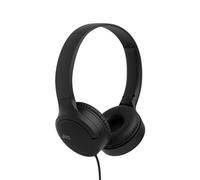 JVC HA-S33UC-B USB-C On-Ear Headphones Soft Ear Pads Foldable with Microphone & 3 Button Remote Control Single Sided Cable Black