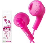 JVC HAF160P Gumy Ear Bud Headphone Pink | Oval Form with Soft Rubber Body for Comfortable Fit, Powerful Sound with Bass Boost Design, Color Cord