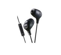 JVC In-Ear Headphones with 1 Button Remote Control And Mic - Black (HAFX38MB)
