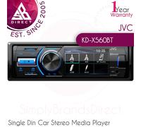 JVC KD-X560BT Single Din Car Stereo Media Player│Radio│Bluetooth│USB│AUX│MP3