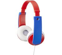 JVC Kids Headphones, Volume limiter, Kid Safe, Length Adjustable, Toddler Headphones, Fun Stickers Included - HA-KD7-R (Red)