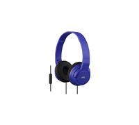 JVC Lightweight Flat Foldable On Ear Colorful Lightweight Foldable Headband with Mic, Blue (HASR185A)
