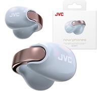 JVC nearphones Earcuff style Wireless earphones with shiny arch, Comfortable fit, Multipoint connection, Bluetooth 5.3, 24H Battery Life - HA-NP1T-AN (Pearl Edition Eternal Blue)