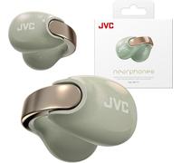 JVC nearphones Earcuff style Wireless earphones with shiny arch, Comfortable fit, Multipoint connection, Bluetooth 5.3, 24H Battery Life - HA-NP1T-GN (Pearl Edition Salty Olive)
