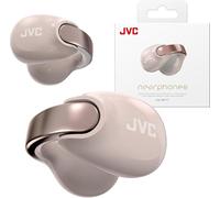 JVC nearphones Earcuff style Wireless earphones with shiny arch, Comfortable fit, Multipoint connection, Bluetooth 5.3, 24H Battery Life - HA-NP1T-PN (Pearl Edition Sand Peach)