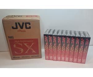 JVC SX High Performance E-180 Blank VHS Tape Cassettes x 10 Boxset New